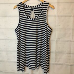 Torrid Blue/White Striped Tank scooped neck sleeveless size 1 flowy top